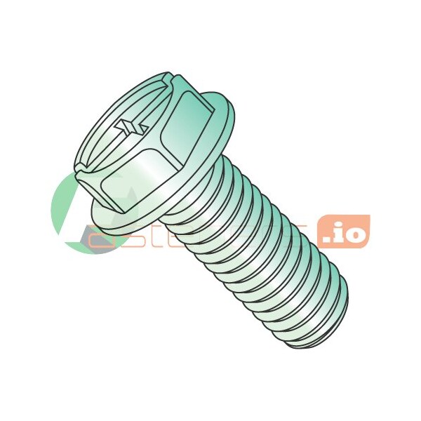 Newport Fasteners #10-32 x 1/4 in Combination Phillips/Slotted Hex Machine Screw, Zinc Plated Steel, 9000 PK 228519 - main